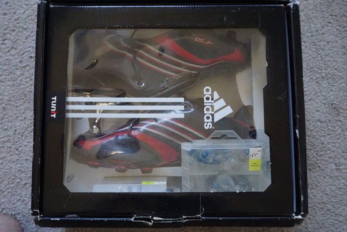 Football Boots Adidas F50.6 Tunit Grey/Red (2006) Size 7UK ALL