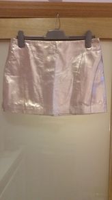 Brand New, Asos Metallic Gold Real Leather Skirt