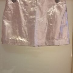 Brand New, Asos Metallic Gold Real Leather Skirt