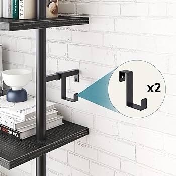 NEW SALE | Ladder Shelf 5-Tier Bookcase Rack 180CM Storage Unit with Metal Frame Floating Wall Shelf for Living Room, Office, Bedroom