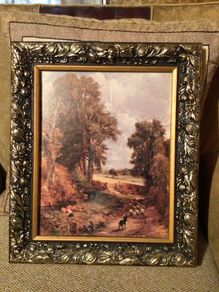 Picture of Country scene in beautiful decorative  frame with glass