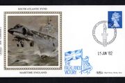 1982 Great Britain Benham Silke Cover showing Sought Atlantic Fund tying 15p Machin definitive stamp also with The Falklands Victory cancel. Part of Maritime England