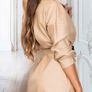 Faux Leather Shirt Dress Image 8