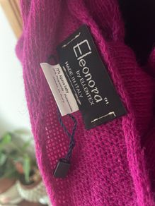 Fuchsia baby alpaca polyamide scarf shawl