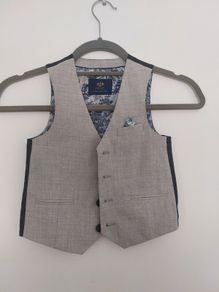 Kids waistcoats Age 4 & 6 Navy Grey
