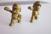 Nintendo Gold Trophy Series Super Mario Jakks 2.5" Figures X2