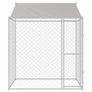Dog Cage with Roof Silver 200 x 200 x 258 cm Steel and PE Image 4