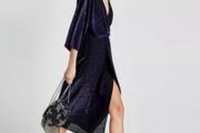 ZARA Shimmery Blue Wrap Front Midi Dress Size S!