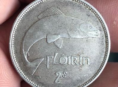 Irish silver 2 shilling florin