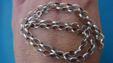 925 Sterling Silver Rolo Chain, Rolo Chain Necklace 5,4g L-8"