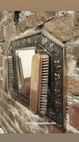 Vintage Mirror with Clothes Brushes