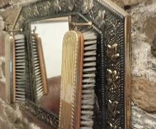 Vintage Mirror with Clothes Brushes