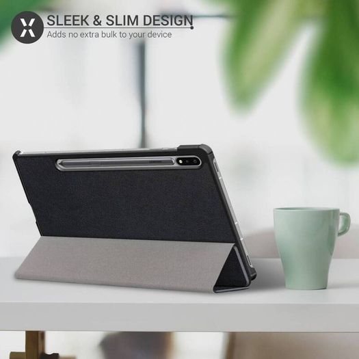 Premium Smart Cover For Samsung Galaxy Tab S7 Trifold Case Black