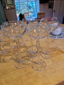 Set of 4 Louise Kennedy for Tipperary Crystal "Sea Aster" Wine Glasses