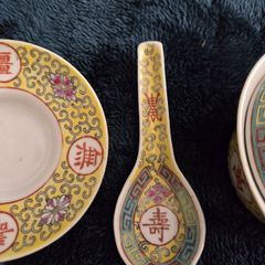 Vintage Jingdezhen "Mun Shou" Yellow Gaiwan