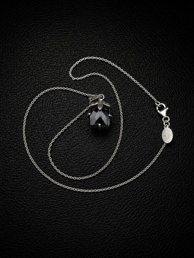 Vintage 925 Sterling Silver, Marcasite & Black Spinel Gothic Necklace