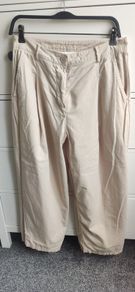 Zara Beige High-Waisted Wide Leg Chinos  Culottes  Size M