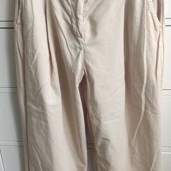 Zara Beige High-Waisted Wide Leg Chinos  Culottes  Size M