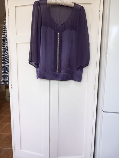 Gerard Darel Grape 100% Silk Top (44) 14/16