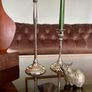 Pair of Slender 19th Century Style Silver Chrome Metal Candlesticks Image 2