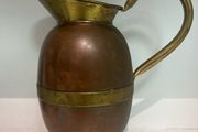 Antique copper and brass wine  pitcher