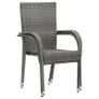 Stackable Outdoor Chairs 2 pcs Grey Poly Rattan Image 7