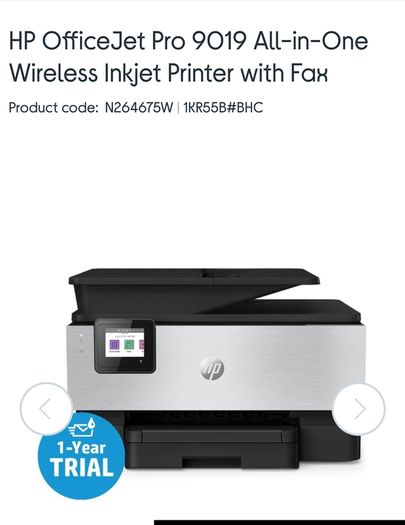 HP OfficeJet Pro 9019 A4 Colour Multifunction Inkjet Printer