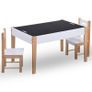 3 Piece Kids Storage Chalkboard Table Chair Set Black and White Image 10