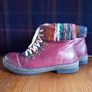 Redz warm colourful ankle boots lined 37 4 red burgendy laced Image 2