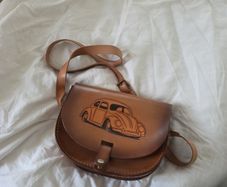 hand made leather bag VW Beetle