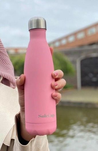 SoleCup Gift Set - Travel Mug, Columbian Coffee and Pink Bottle