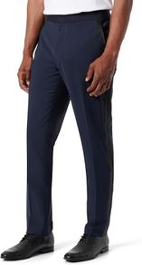 HUGO BOSS Men's Suit Trousers, Hesten 224E1X, Dark Blue, Size 102 / XL