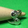 Hand made silver Celtic triskele adjustable ring. Size O plus or minus one size Image 4