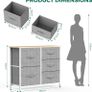 Chest of Drawers,Fabric Storage Drawers wtih 5 Units Large Storage Space,Sturdy Steel Frame Chest of Drawers Bedroom for Living Room, Nursery Room, Hallway etc, Gray, 30 x 85 x 70 cm Image 4