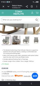 Nested Soothe Easy chair & Rocker Grey/Beech