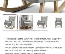 Nested Soothe Easy chair & Rocker Grey/Beech