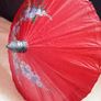 Vintage Chinese Sun Umbrella Handmade Paper and Bamboo Image 5