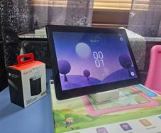 Kids Tablet is like a new 10.1 inch Android 13 EagleSoar + Brand New Havit Portable speaker + Pink Gell Case comes with its and also usb charging
