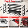 Heavy Duty Power Tool Organiser Wall Mounted 4 Tier Rack with 4 Drill Holders Image 3