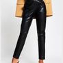 New With Tags River Island Faux Leather Belted Trouser in Black Image 3