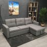 .Grey Fabric Sofa Bed with storage, Free Delivery Image 2