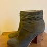 Mint Velvet Khaki Olive Suede Leather Ankle Boots Size 37 UK 4 Image 3