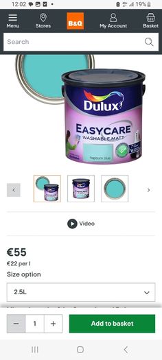 Dulux easy care Hepburn blue washable matt. 2.5l