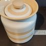 Fabulous RARE Collectable Traditional Cornishware Storage Jar in the Very Rare and Discontinued Gold & White Colourway, TG Green, Restyled by Judith Onions, Circa 1968 to 1975 Image 10