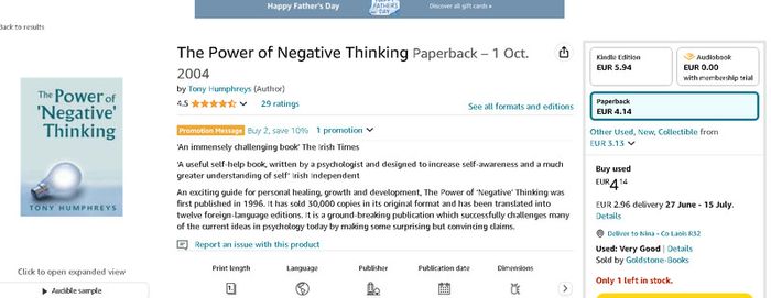 The Power of 'Negative' Thinking, Tony Humphreys, psychology