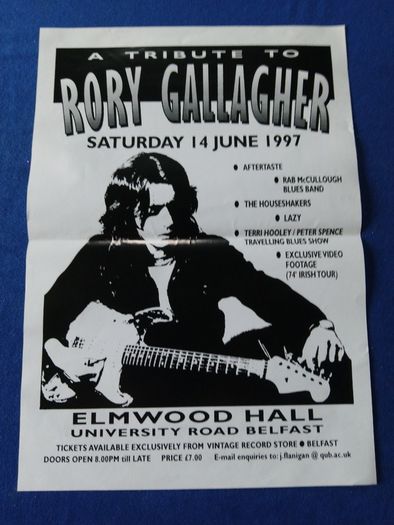 1997 Rory Gallagher Memorial Concert Poster