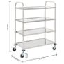 4-Tier Kitchen Trolley 107x55x125 cm Stainless Steel Image 6