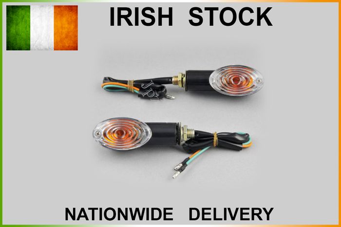 2x Motorcycle Motorbike Mini Cat Eye Indicators Light Bulb 12v 23w Turn Signals Lamp Amber BLACK