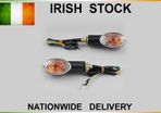 2x Motorcycle Motorbike Mini Cat Eye Indicators Light Bulb 12v 23w Turn Signals Lamp Amber BLACK