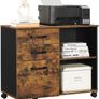 3-Drawer Unit, Office Storage Unit with Open Compartments, Sideboard, for A4 Format, Documents, Printer Stand, Industrial Style, Rustic Brown and Black Image 2